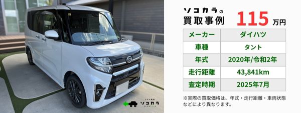 タント買取事例 | 車買取のソコカラ タント 買取事例