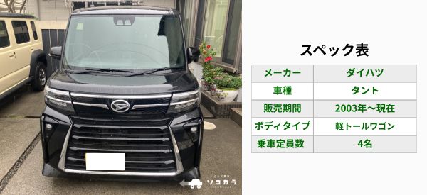 軽自動車スペック表 | 車買取のソコカラ タント 買取相場
