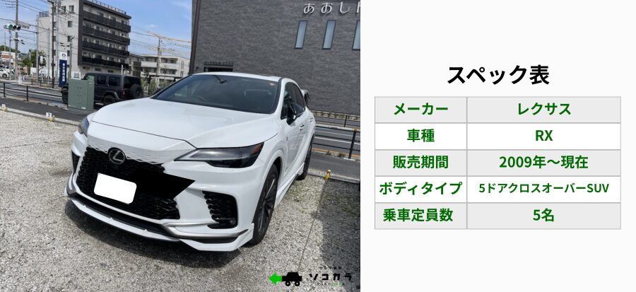 スペック表|レクサスRX買取相場 | 車買取のソコカラ スペック表|レクサスRX買取相場