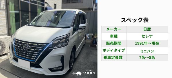 セレナスペック表 | 車買取のソコカラ セレナ 買取相場
