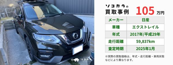 エクストレイル 買取事例 | 車買取のソコカラ エクストレイル 買取事例